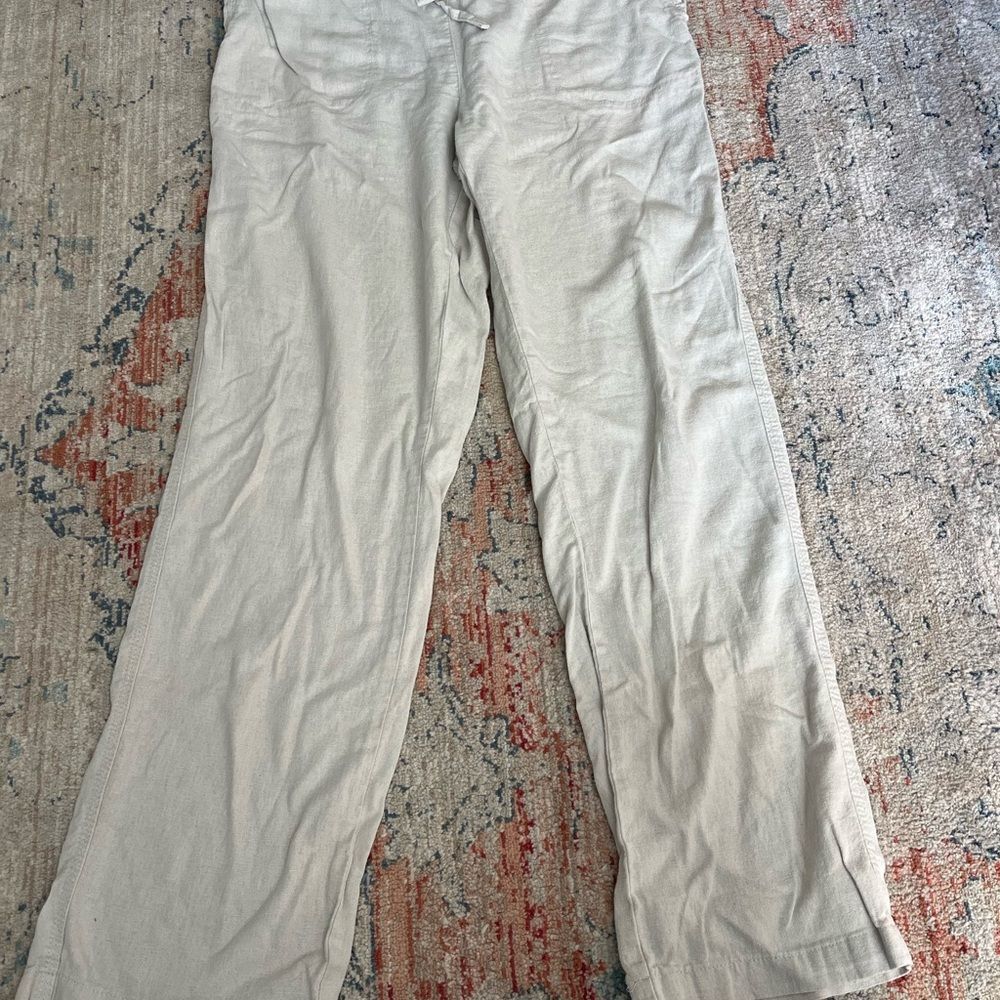 Beige Linen Pants